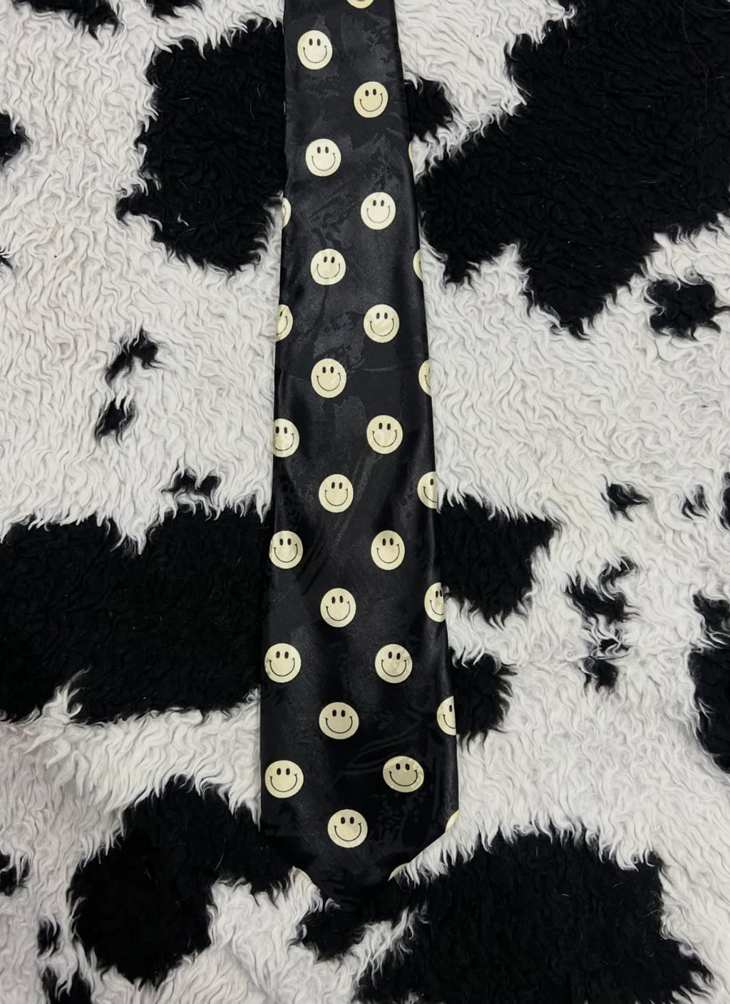 Black Smiley Faces Tie