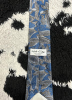 Gilt Edge Narrow Blue Embroidered Tie