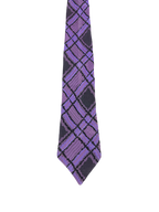 Commodore Purple Checkered Embroidered Tie