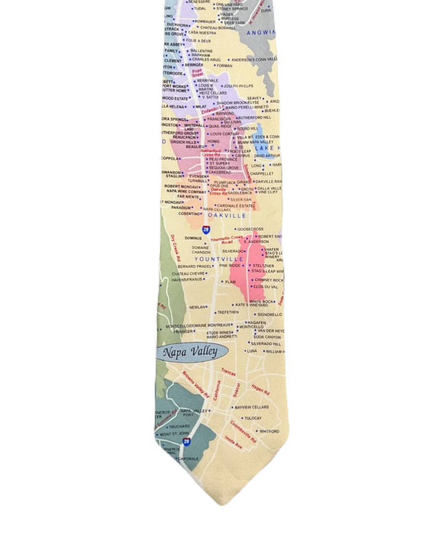 Napa Valley Map Tie
