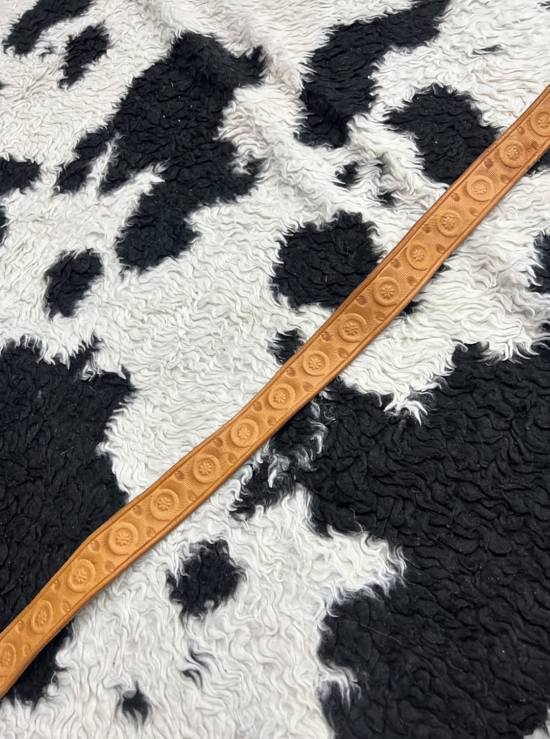 Light Brown Floral Narrow Belt
