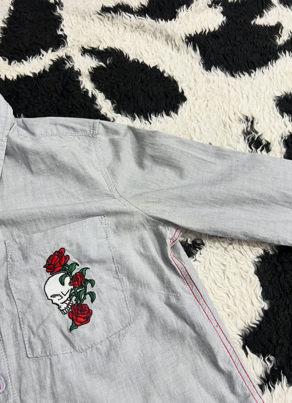 Skull Embroidered Buttonup