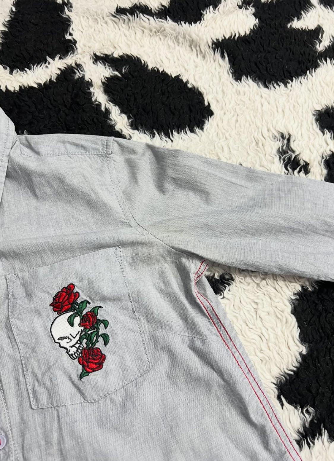 Skull Embroidered Buttonup