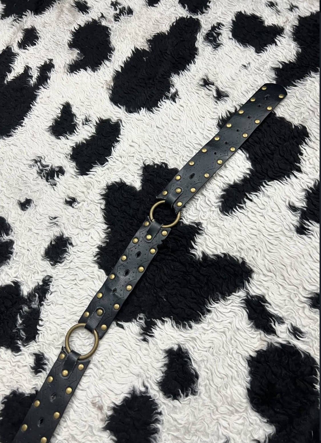 Vintage Buckle Interlinked Black Belt