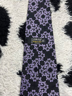 St. Micheal Black & Purple Embroidered Tie