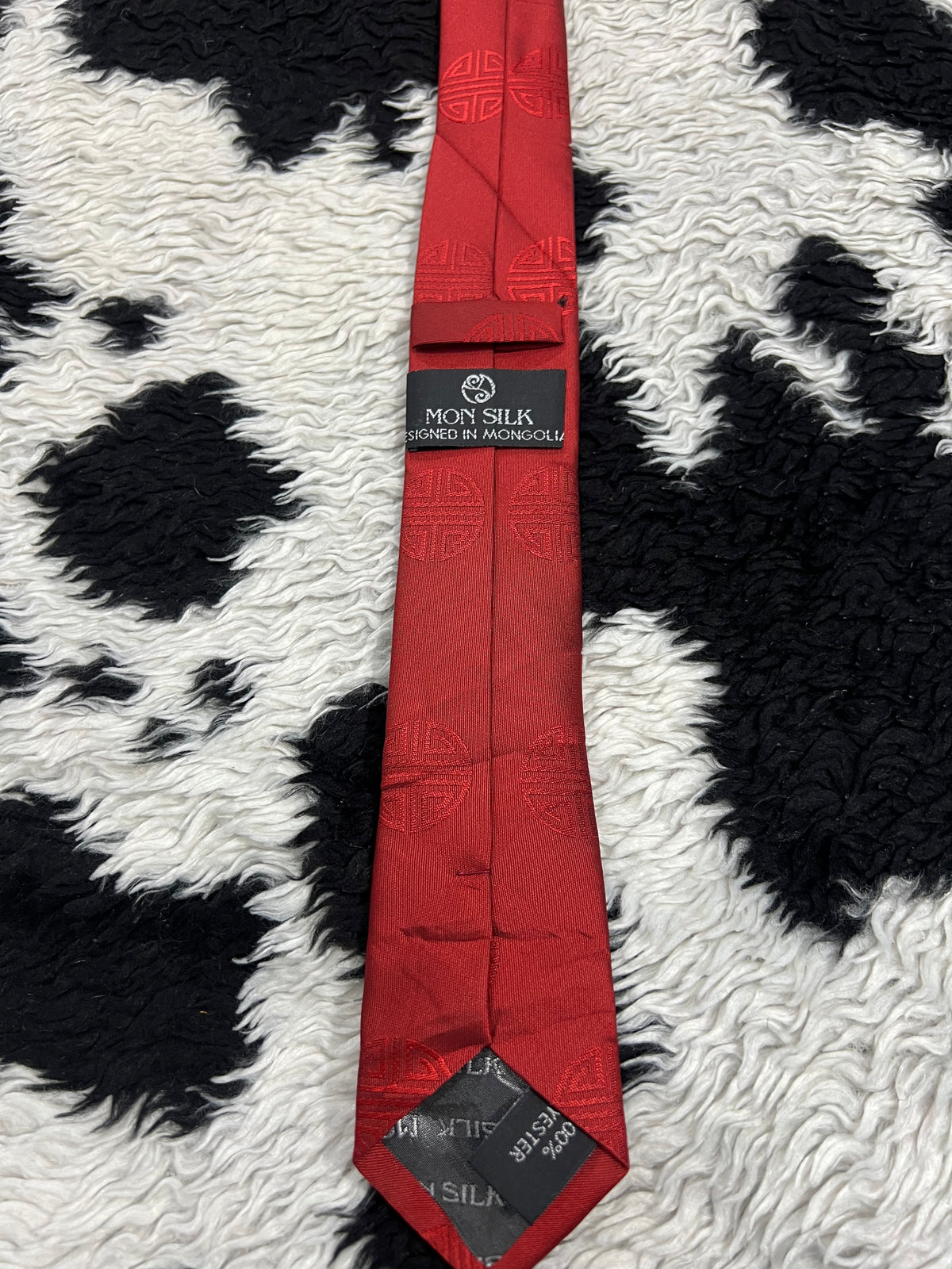 Chinese Calligraphy Embroidered Narrow Tie