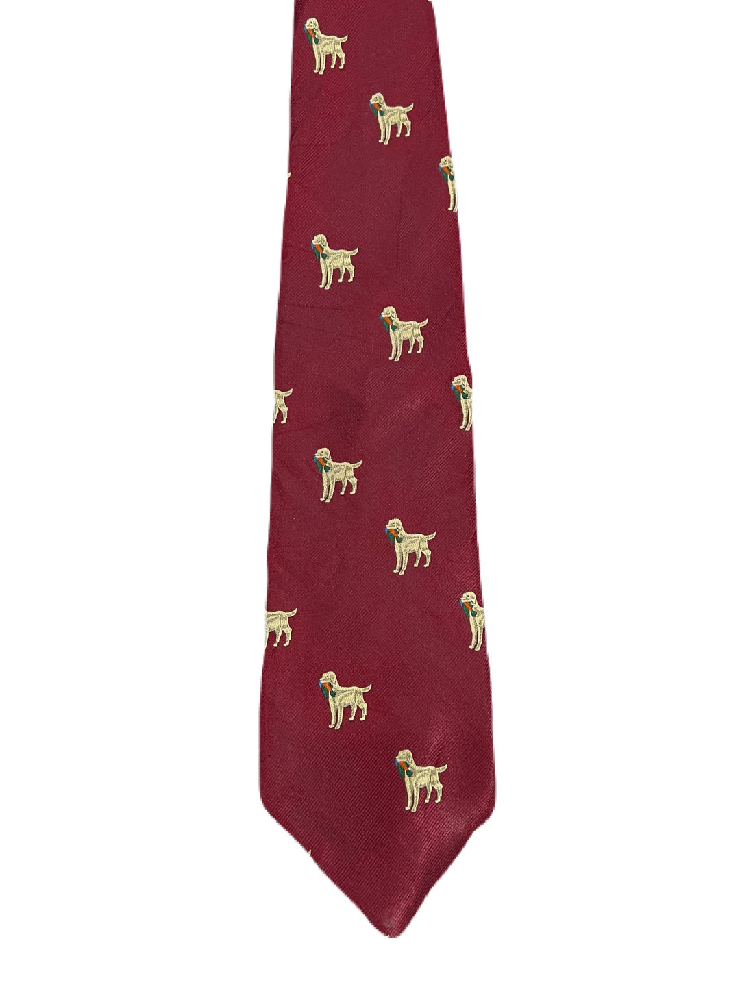 Golden Retriever with Bird in Mouth Tie