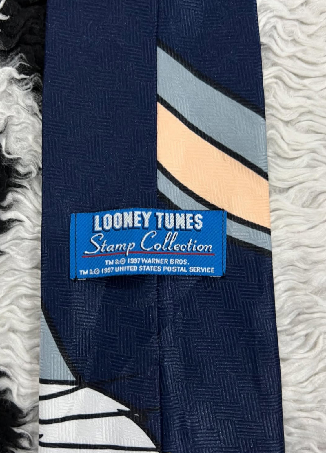 Vintage 1997 Bugs Bunny Stamp Tie