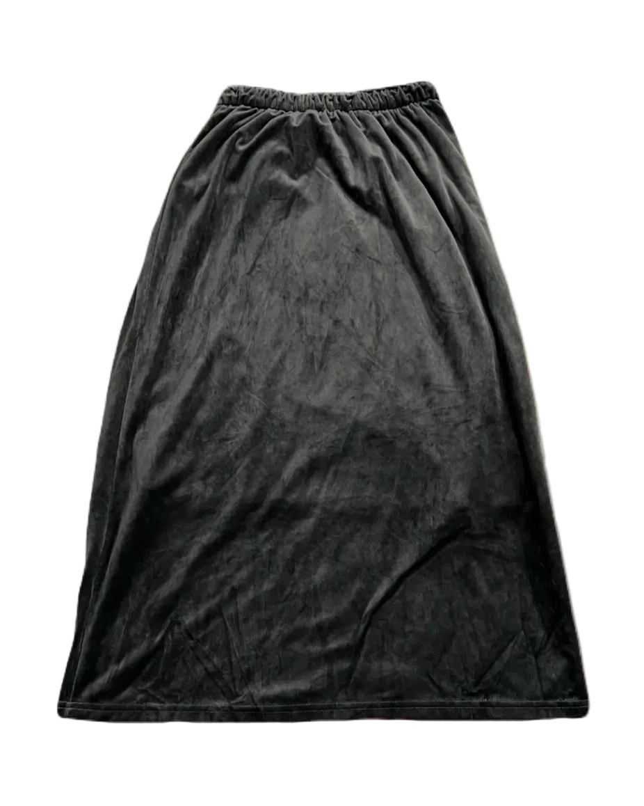Grey-ish Brown Long Velvet Skirt