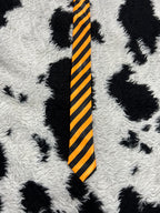Orange & Black Striped Narrow Tie