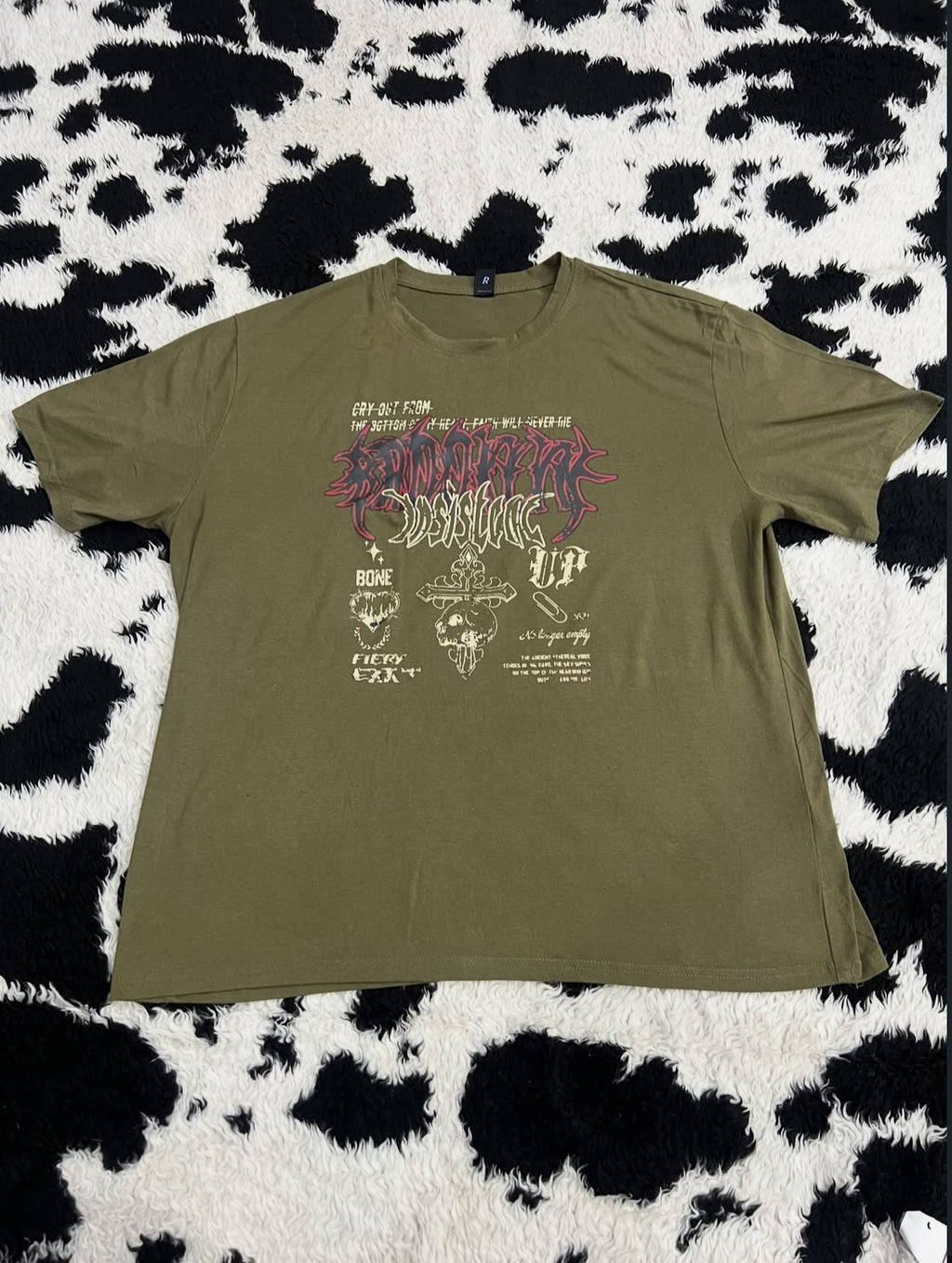 Grunge Army Green Tee (Large / Extra Large)