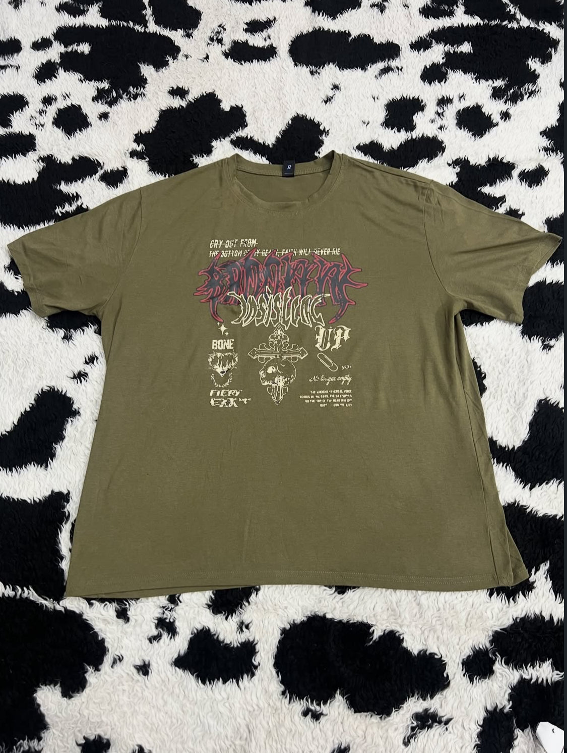 Grunge Army Green Tee (Large / Extra Large)