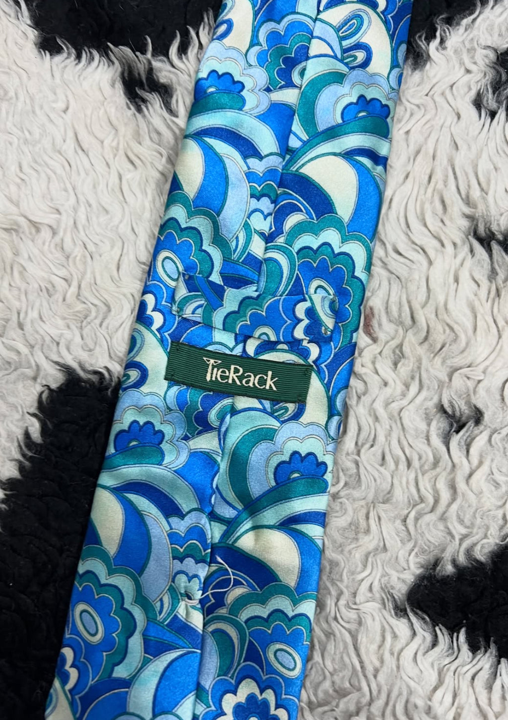 Abstract Blue Floral Tie