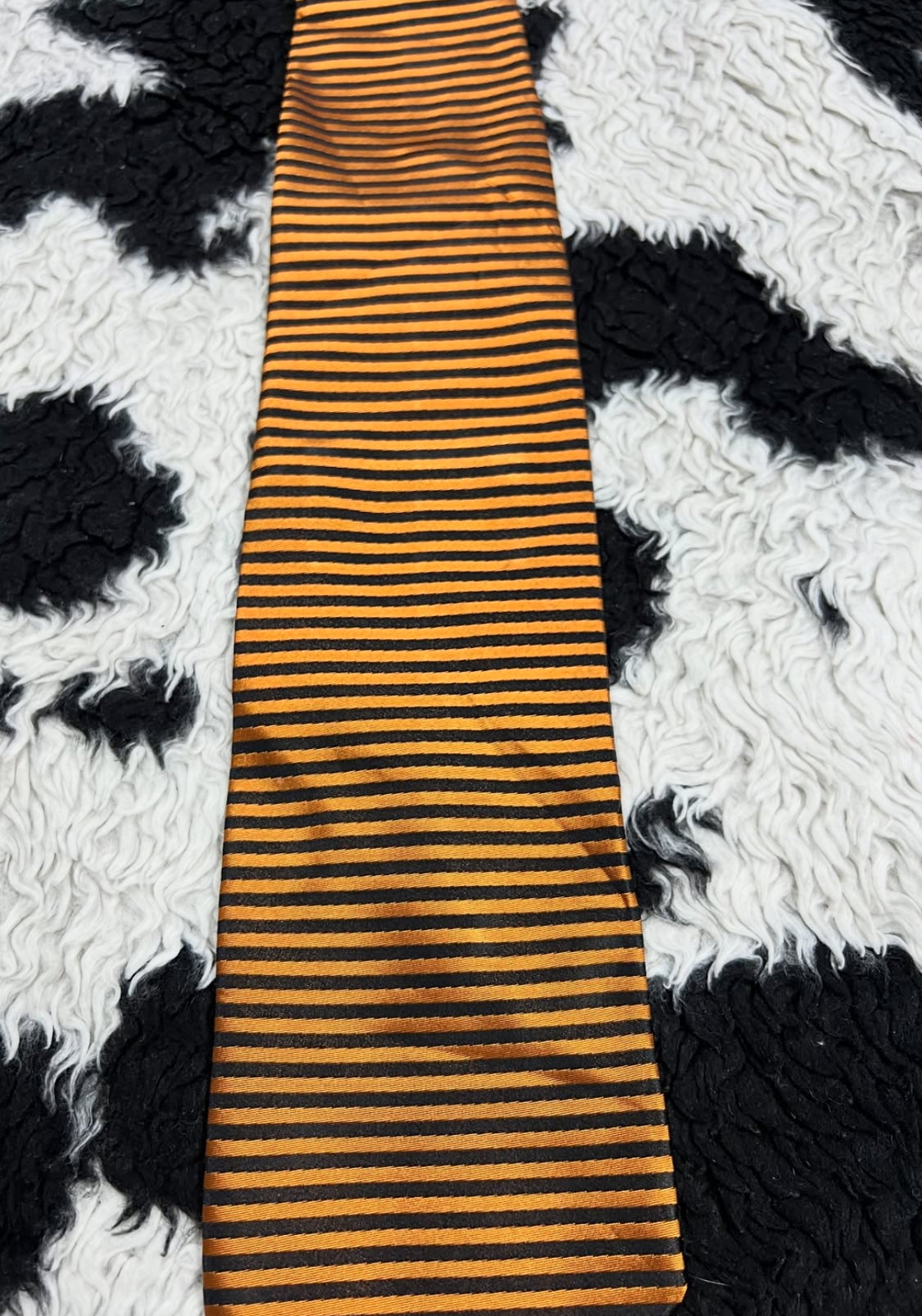 Orange & Black Striped Tie