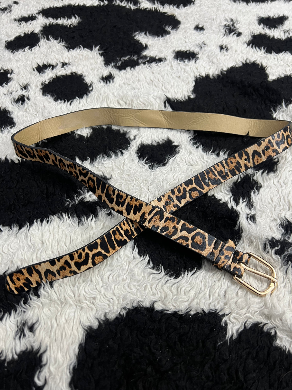 Narrow Cheetah Print Belt