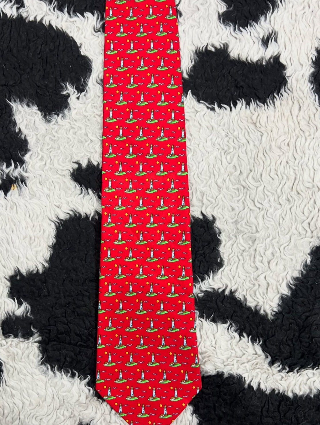 Red Lighthouse Tie