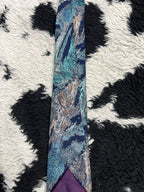 Blue Fully Embroidered Abstract Tie