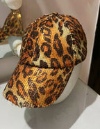 Cheetah Print Glitter Cap