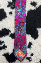 Ascot Fully Embroidered Pink Floral Tie