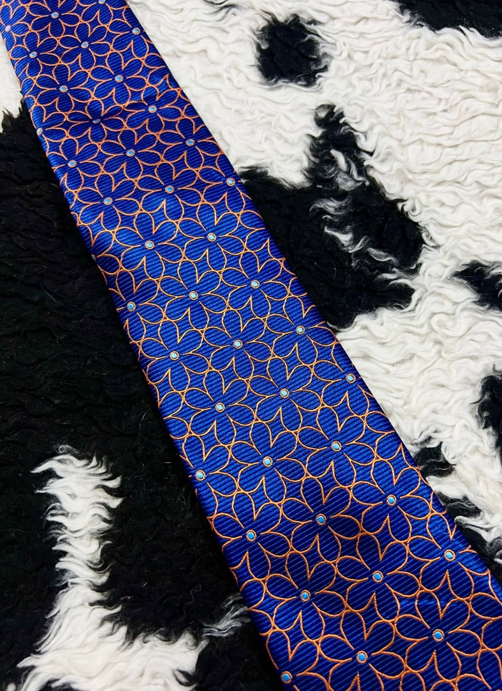Blue & Orange Floral Tie