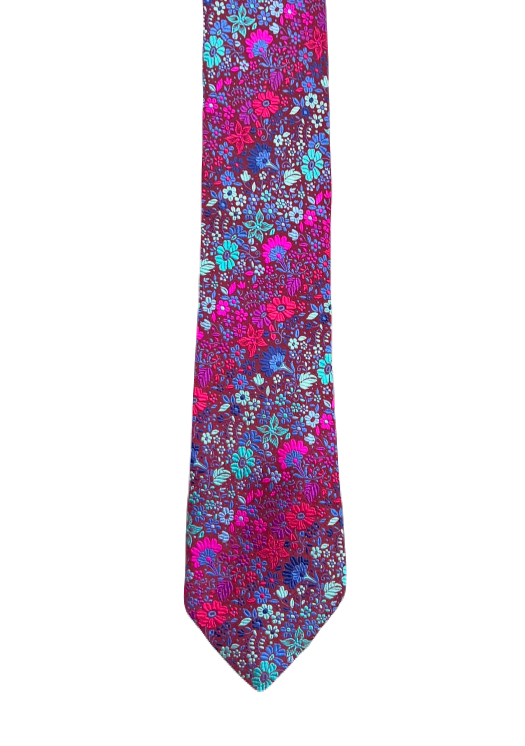 Ascot Fully Embroidered Pink Floral Tie