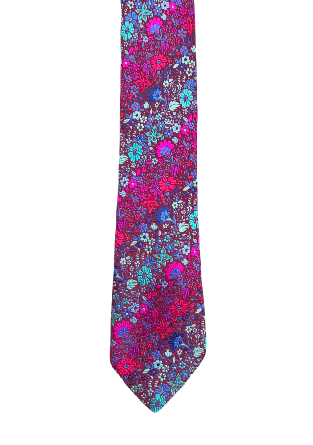 Ascot Fully Embroidered Pink Floral Tie