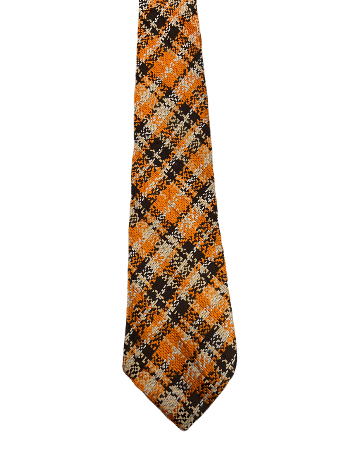 Orange & Brown Plaid Tie