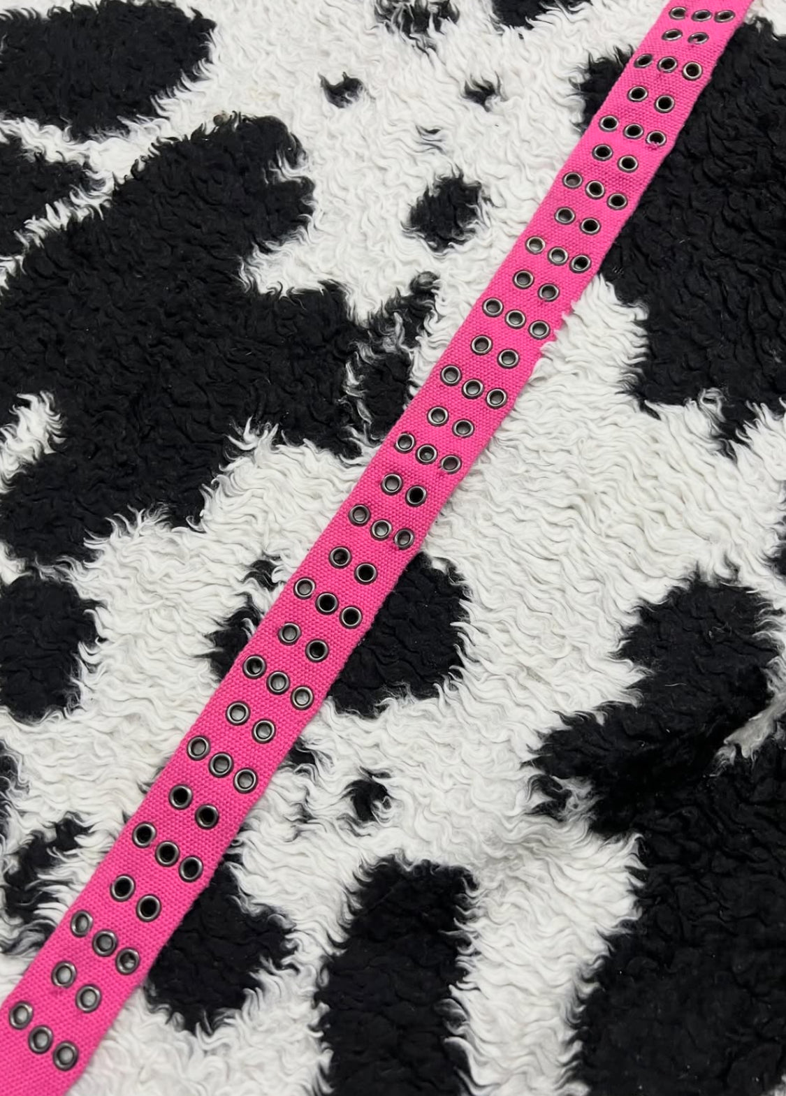 Pink Double-Hole Canvas Belt