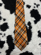 Orange & Brown Plaid Tie