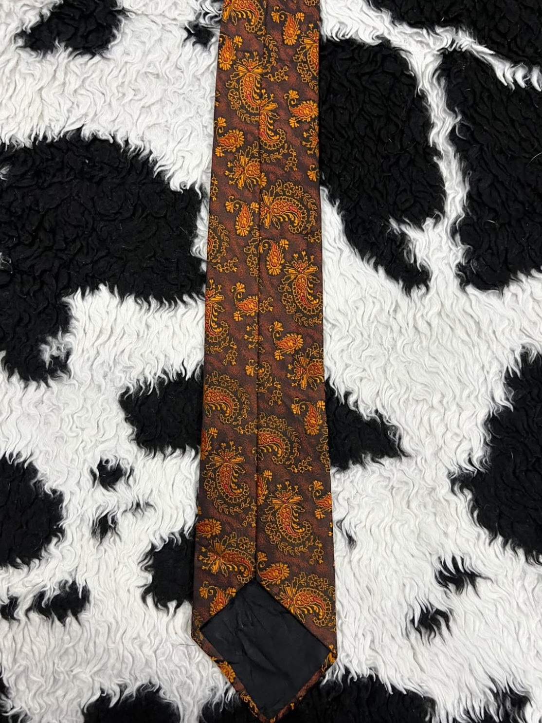 Orange Paisley Embroidered Tie