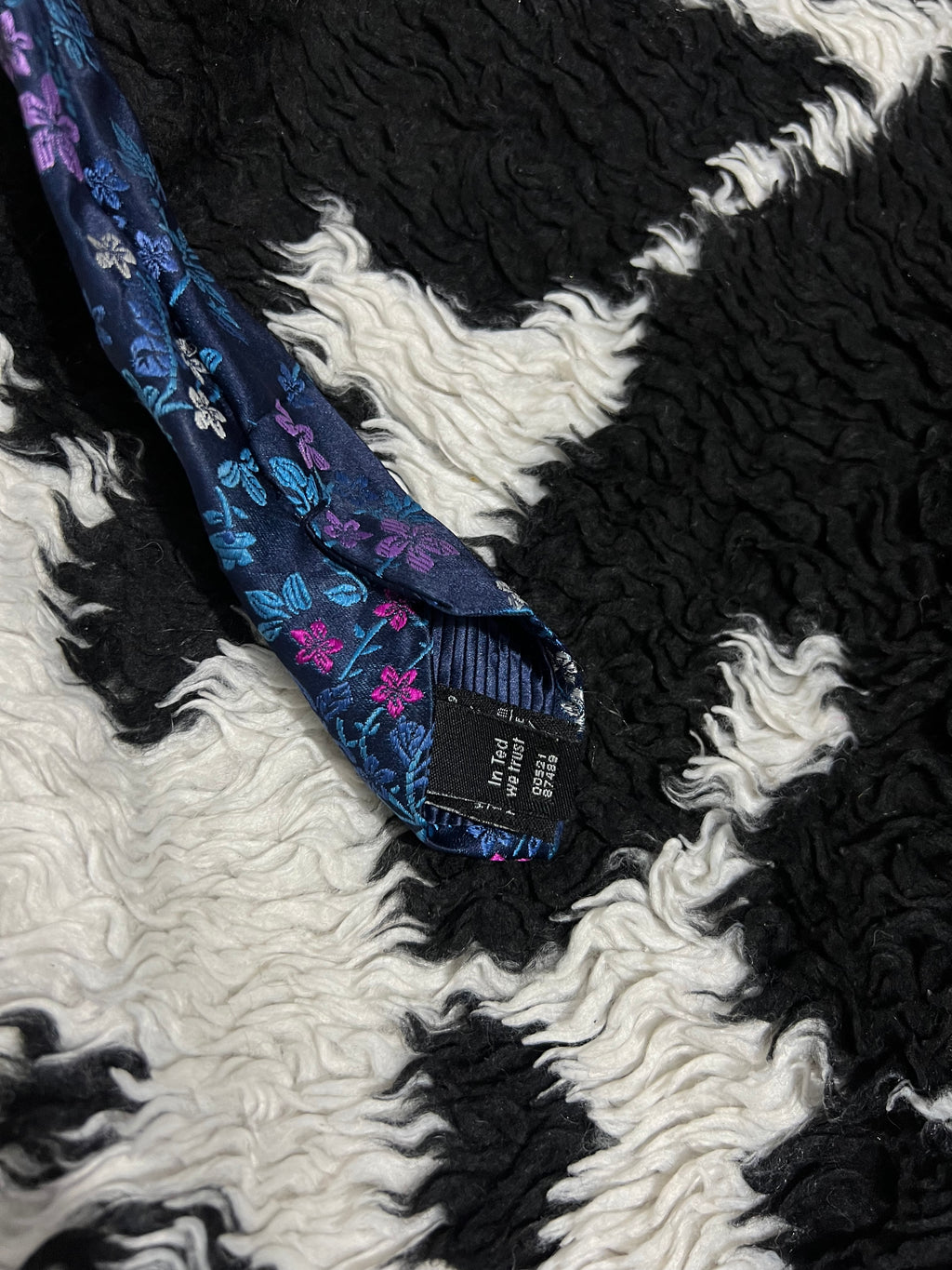 Ted Baker Blue Floral Embroidered Tie
