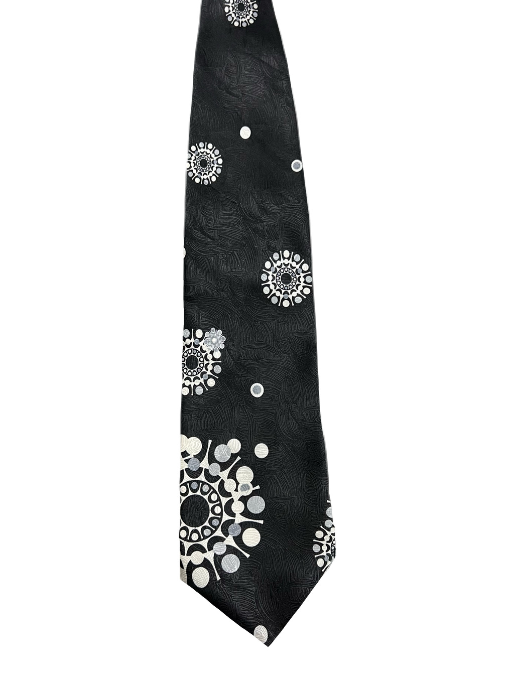 Silk Worm Black Floral Tie