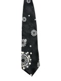 Silk Worm Black Floral Tie
