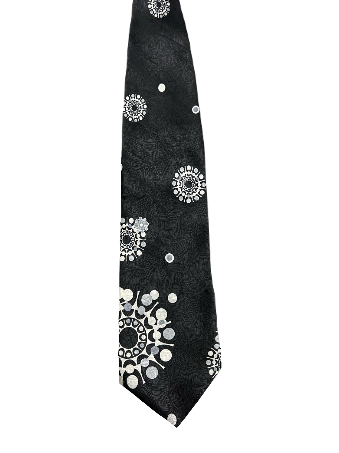 Silk Worm Black Floral Tie