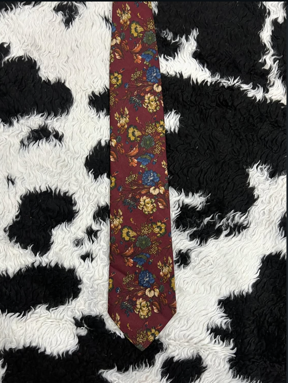 Maroon Floral Tie