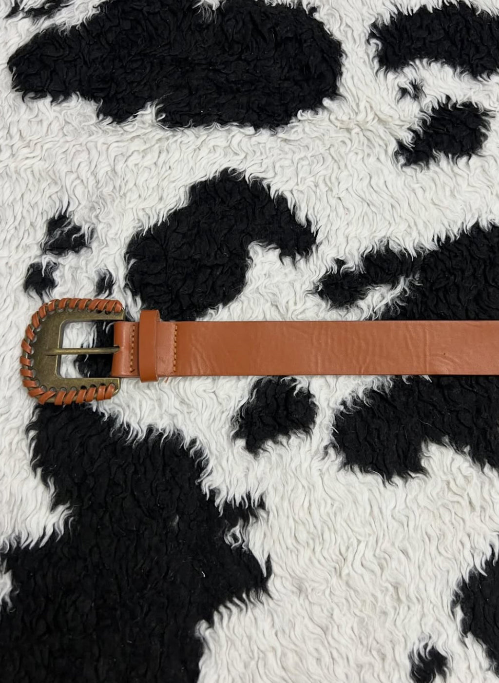 Brown Woven Buckle Belt