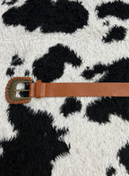 Brown Woven Buckle Belt