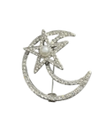 Moon & Star Metal Brooch