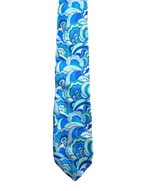 Abstract Blue Floral Tie