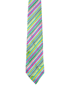 Jane T Embroidered Green & Pink Tie