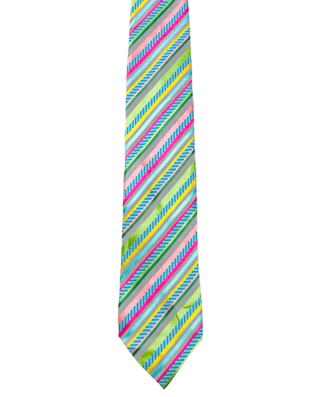 Jane T Embroidered Green & Pink Tie