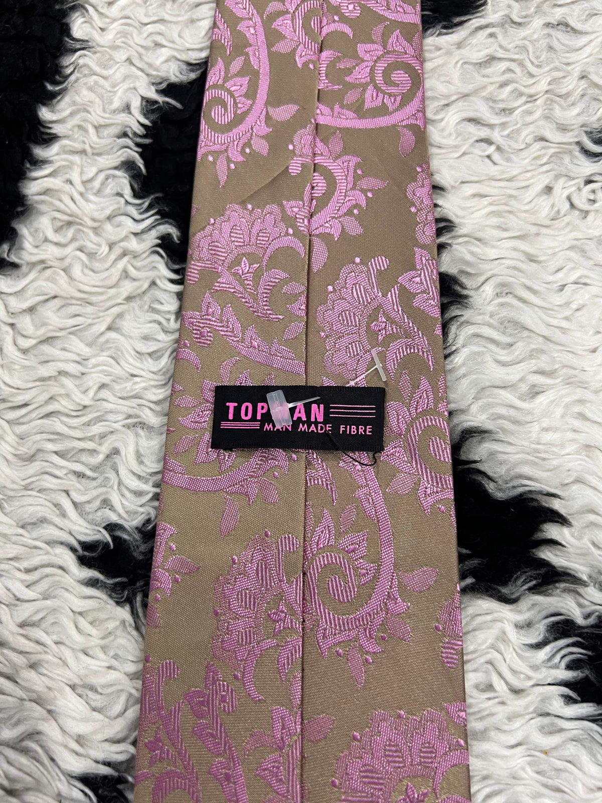 Topman Pink & Beige Paisley Tie
