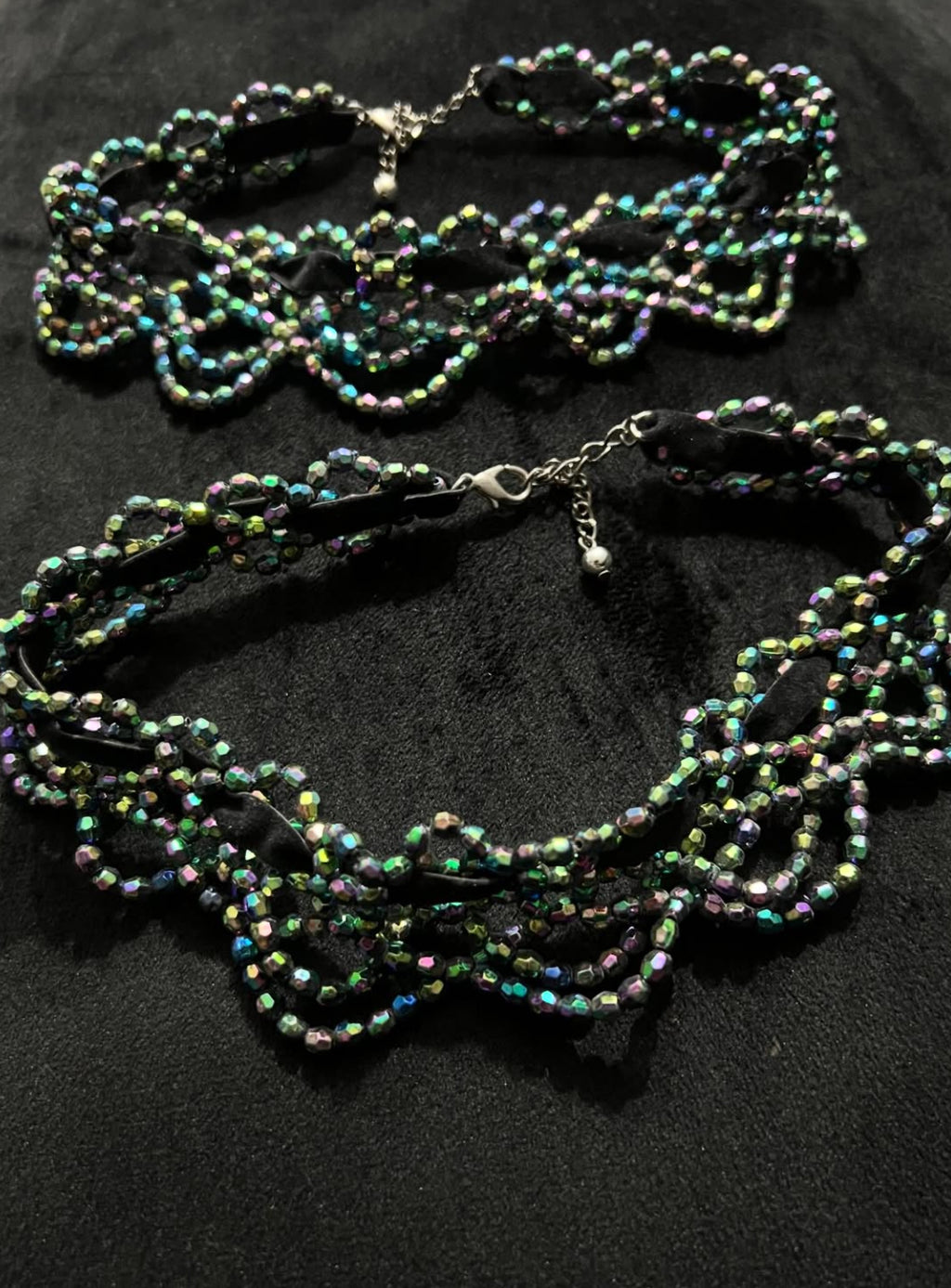 Peacock Beaded Choker