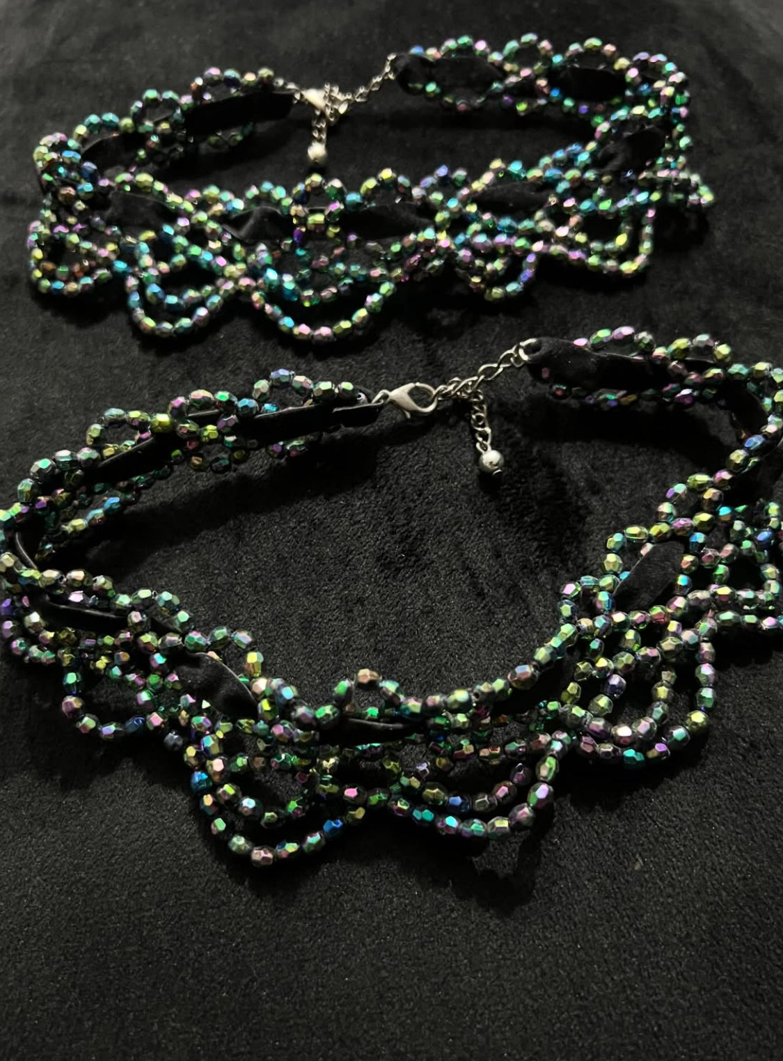 Peacock Beaded Choker
