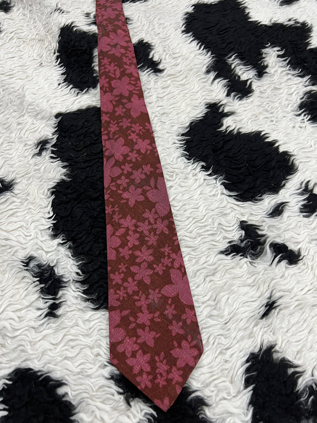 Plum & Pink Floral Narrow Tie