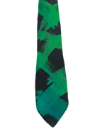 Black & Green Abstract Strokes Tie