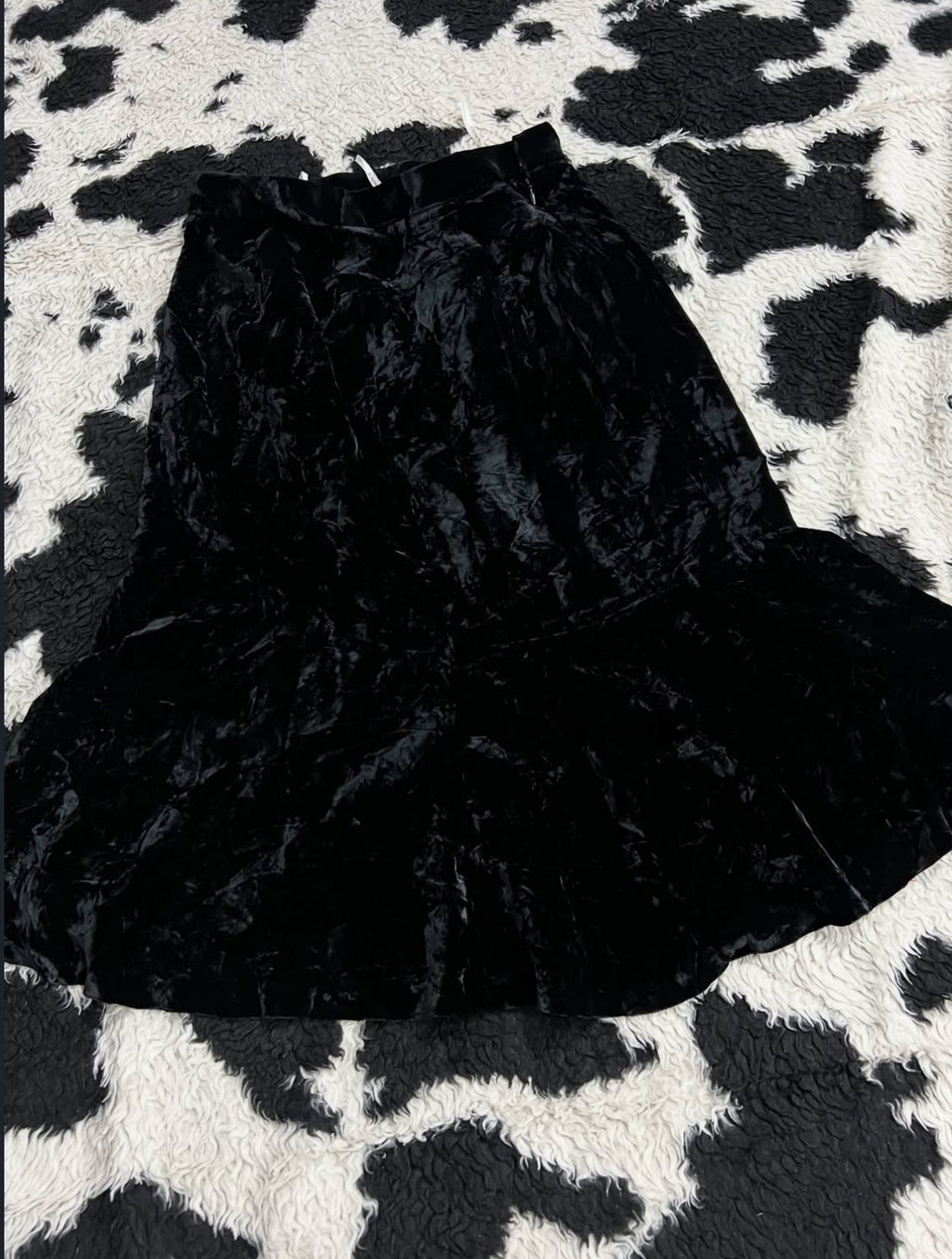 Long Black Velvet Skirt