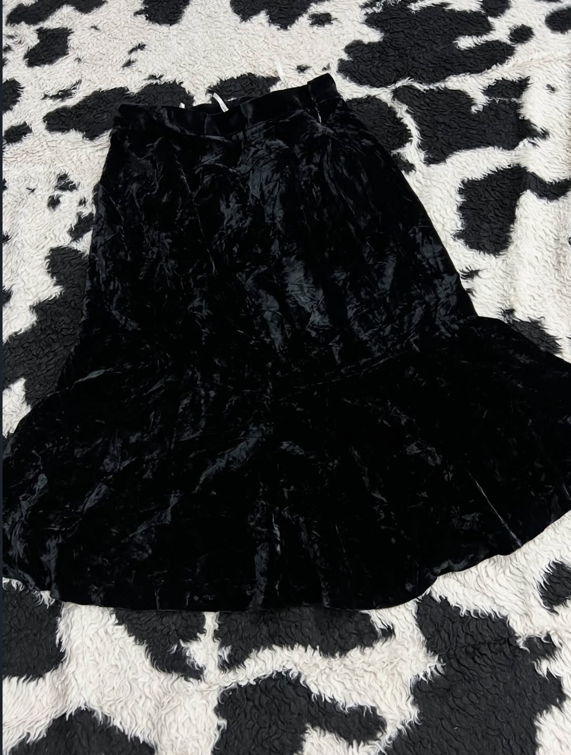Long Black Velvet Skirt