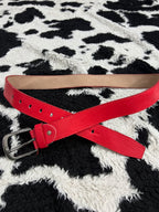 Vibrant Red Plain Belt