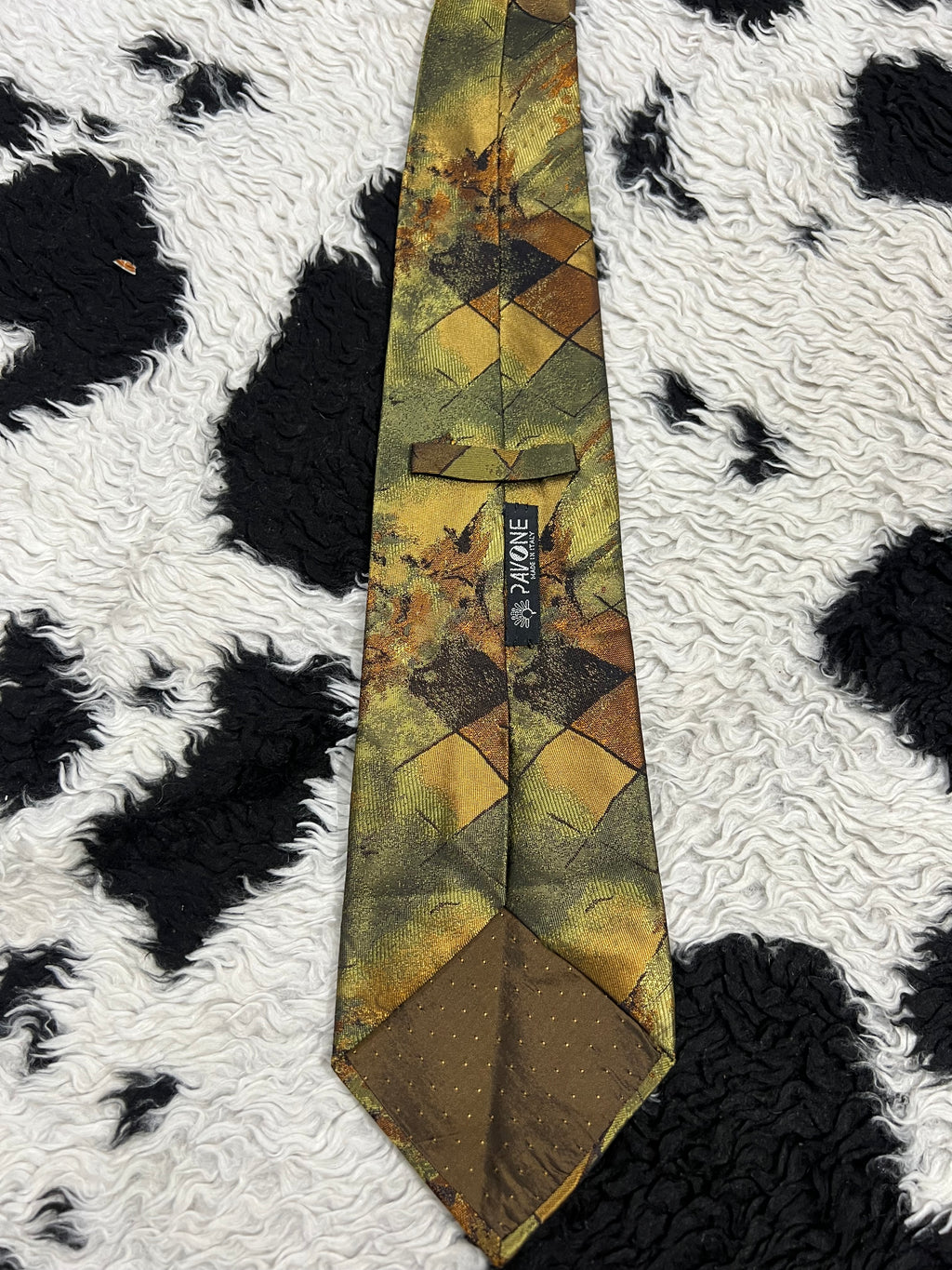 Pavone Fully Embroidered Gold Tie